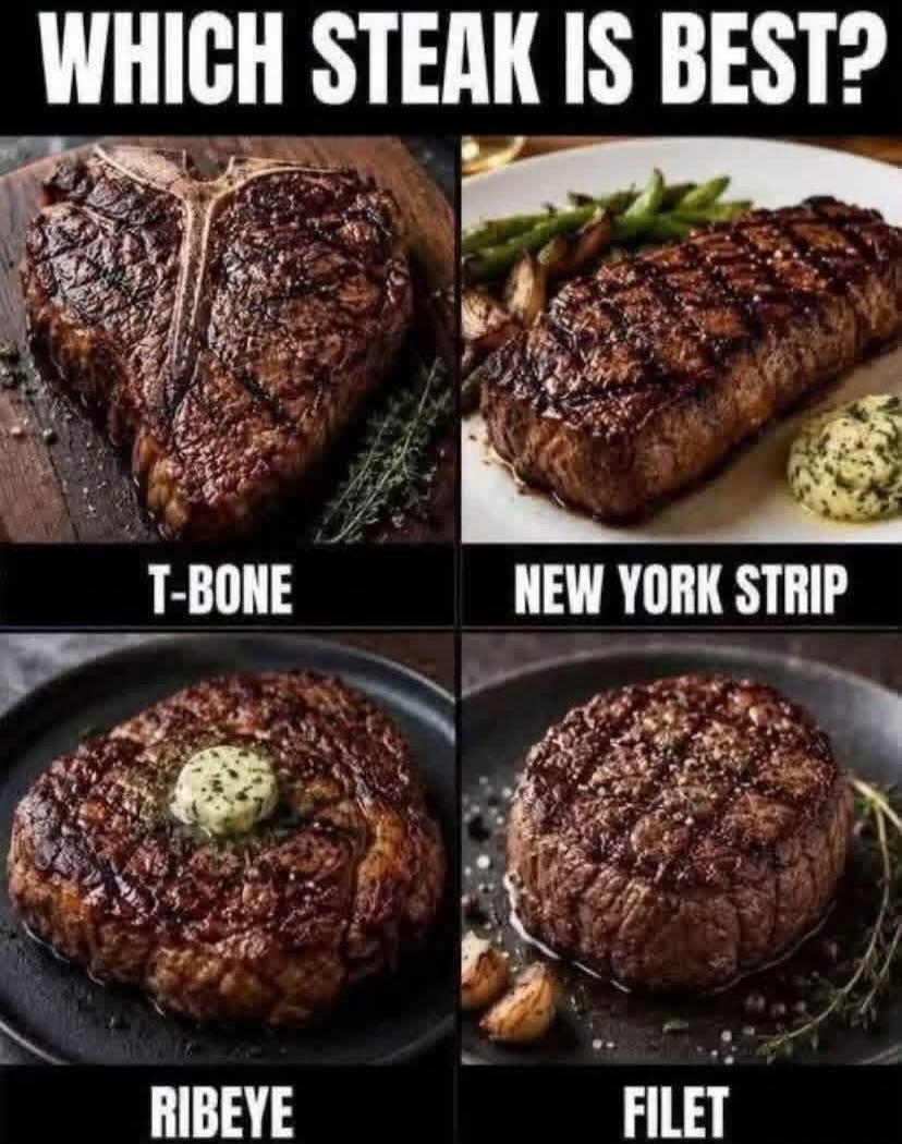 WHICH STEAK IS BEST? T-BONE NEW YORK STRIP RIBEYE FILET