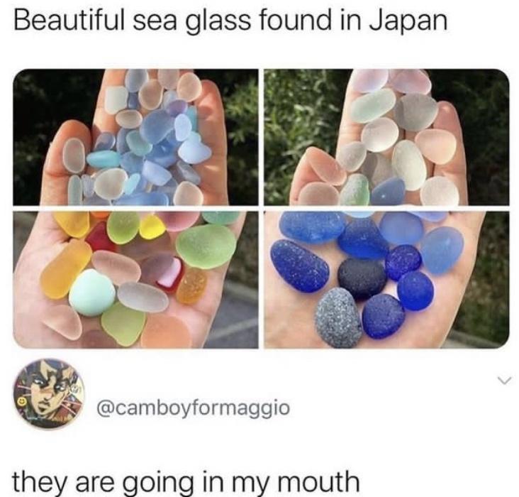 Beautiful sea glass found in Japan 3 camboyformaggio they are going in my mouth
