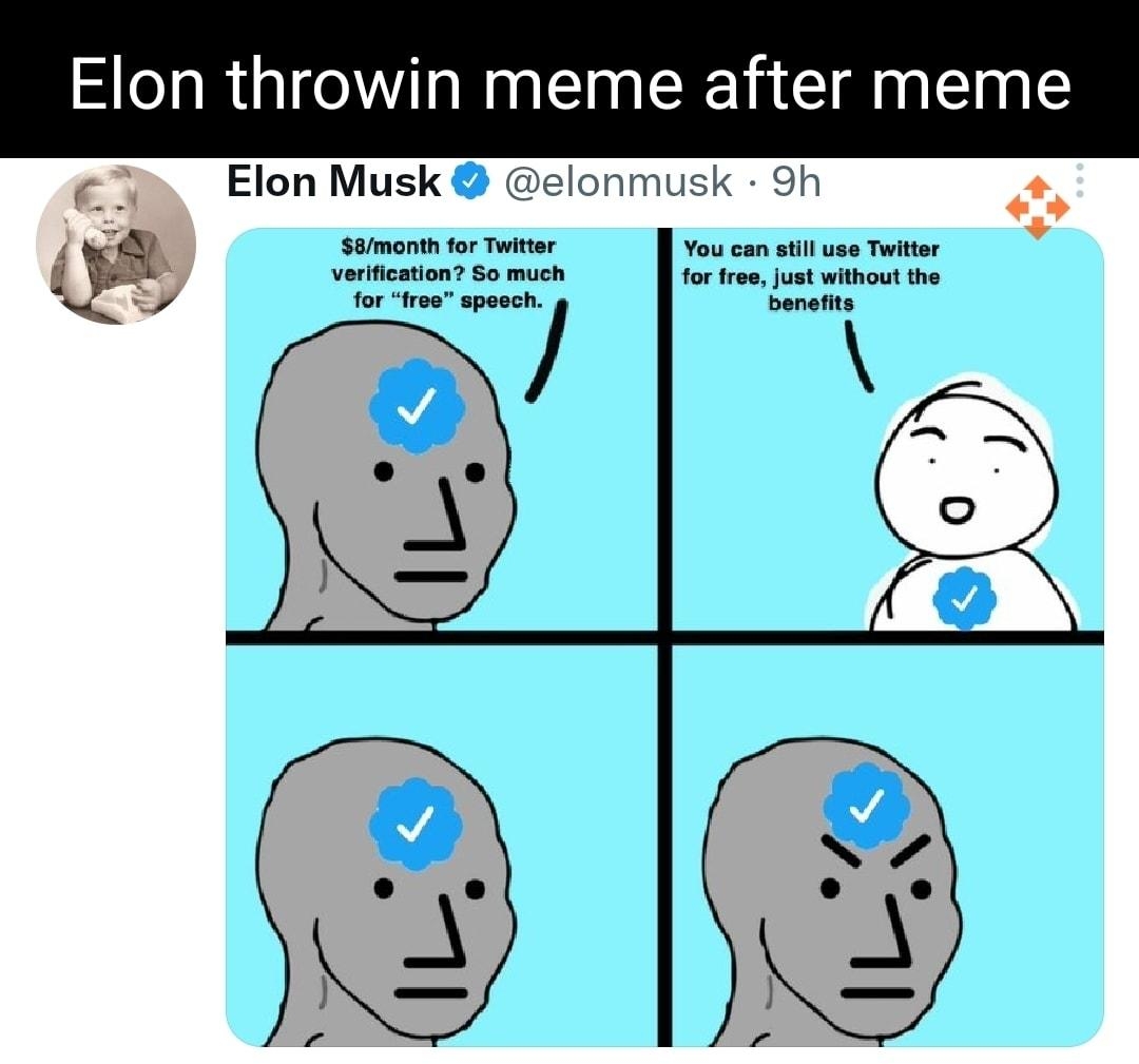 Elon throwin meme after meme Elon Musk 9h Samari tr Twiiar O 152k 11 306K Q 275K Elon Musk onmusk 10h