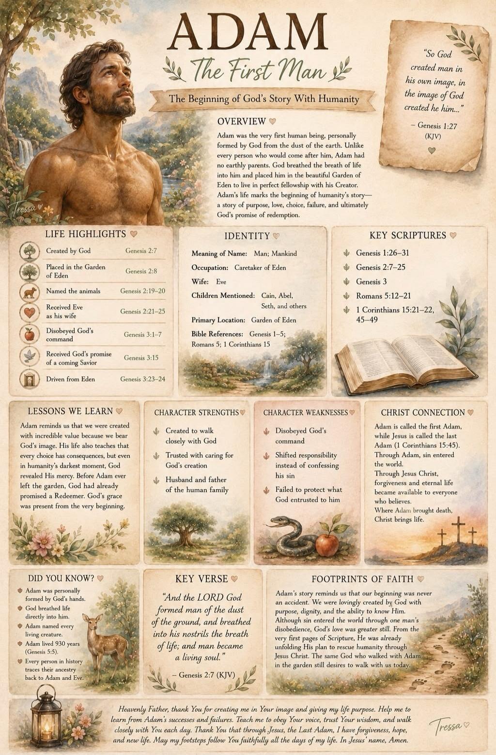 ADAM The First Man. The Beginning of God's Story With Humanity. 