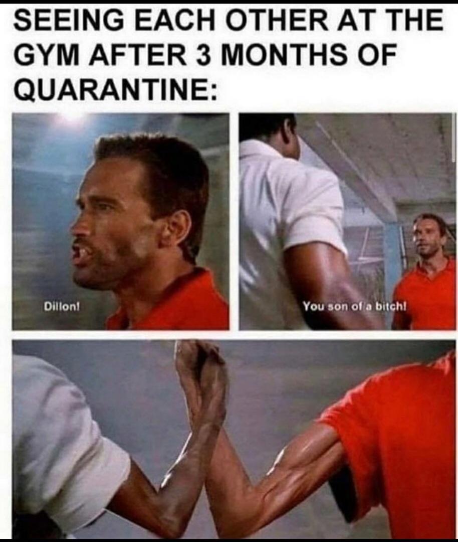 SEEING EACH OTHER AT THE GYM AFTER 3 MONTHS OF QUARANTINE