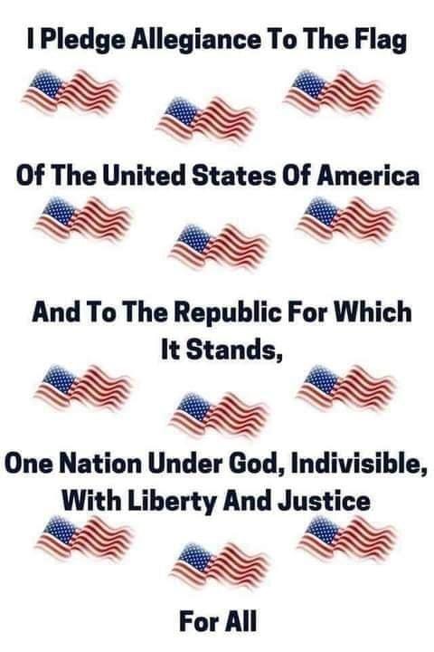 I Pledge Allegiance To The Flag Q Of The United States Of America And To The Republic For Which It Stands Q One Nation Under God Indivisible Wih Liberty And Justicg For All