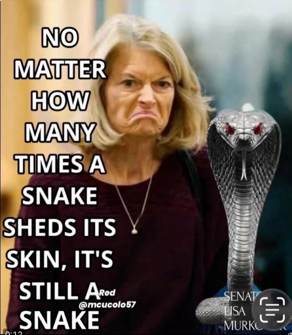 NO MATTER HOW MANY TIMES A SNAKE SHEDS ITS SKIN, IT'S STILL A Red SNAKE. @mcucolo57 SENAT LISA MURKO