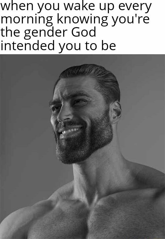 when you wake up every morning knowing youre the gender God intended you to be s