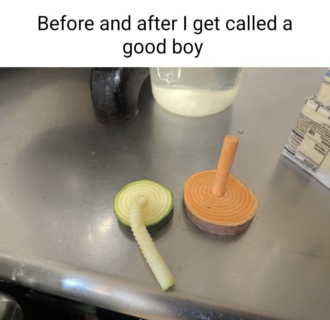 Before and after get called a good boy