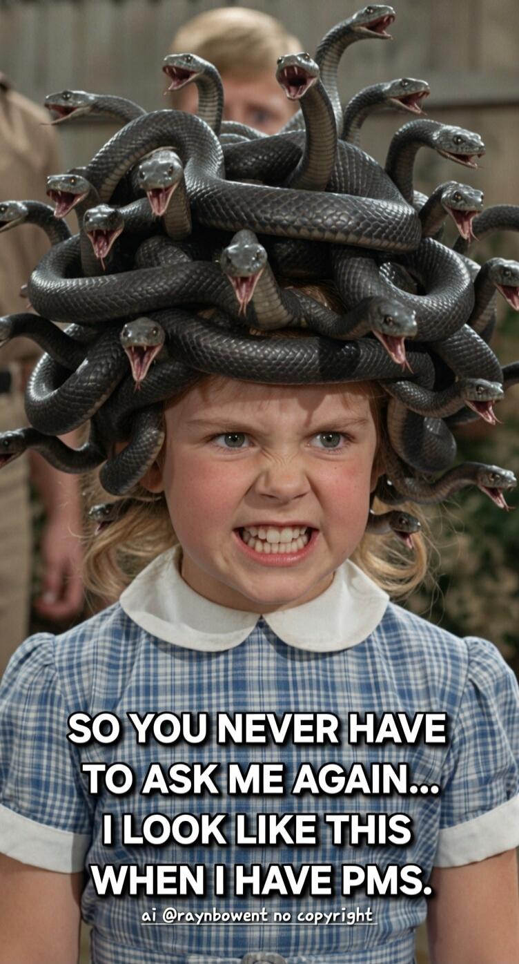 SO YOU NEVER HAVE TO ASK ME AGAIN... I LOOK LIKE THIS WHEN I HAVE PMS. ai @raynbowent no copyright