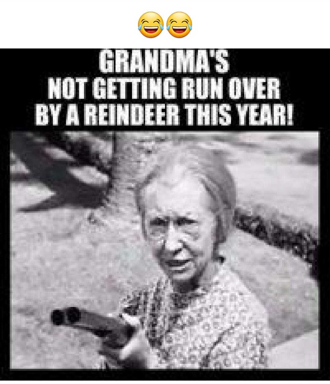 GRANDMA'S NOT GETTING RUN OVER BY A REINDEER THIS YEAR!