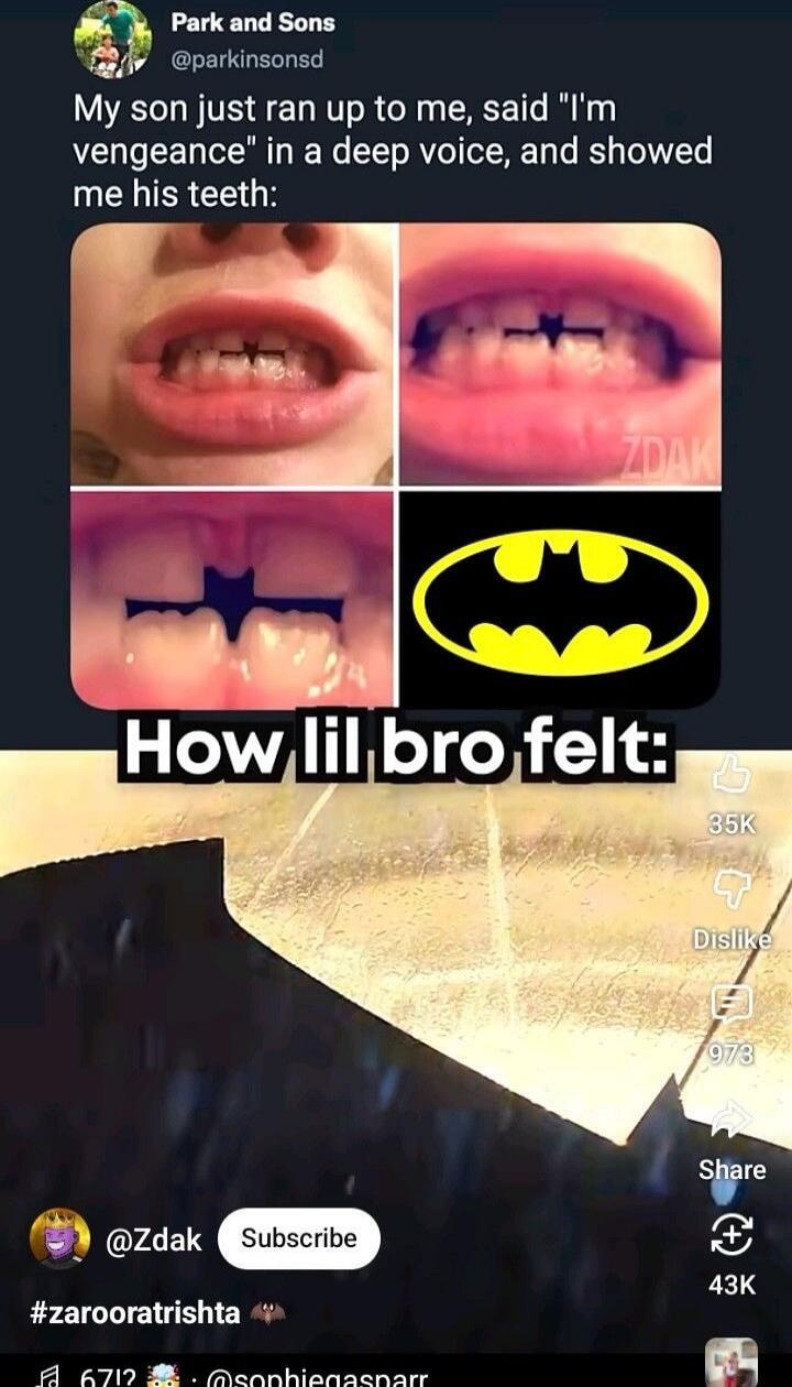 My son just ran up to me, said 