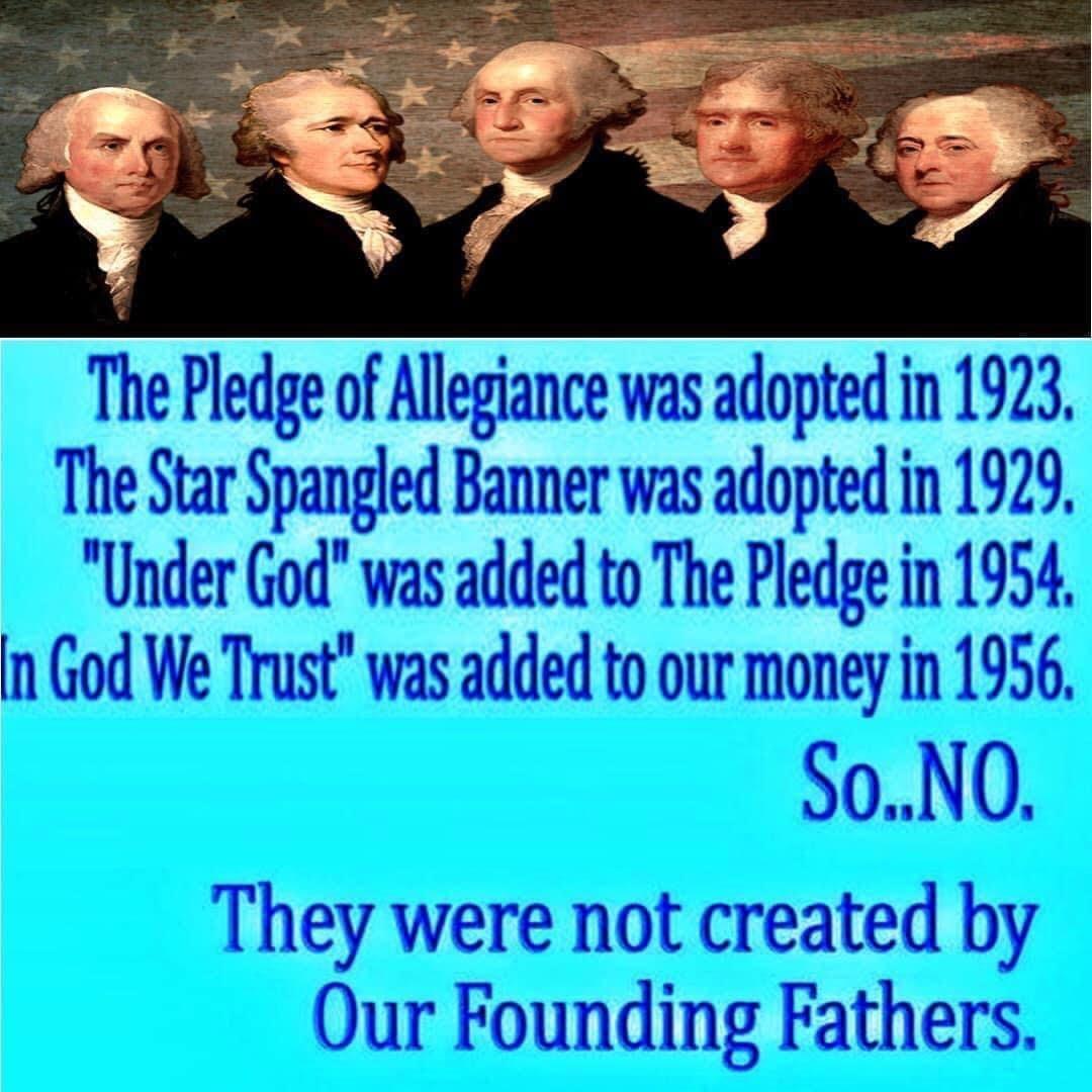 The Pledge of Allegianc The Star Spangled Banner w Under God was added to Inlerlm 19 n God We Trust was added to our money in 195