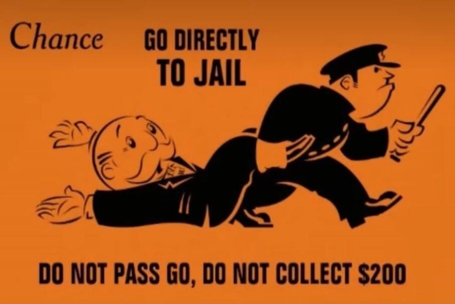 Chance GO DIRECTLY TO JAIL DO NOT PASS GO, DO NOT COLLECT $200