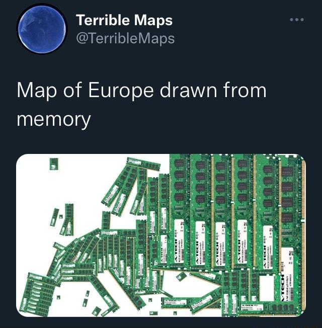 Terrible Maps QI WV ETH Map of Europe drawn from memory