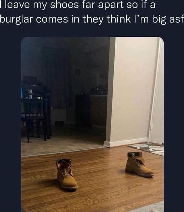 RV aTeltoR oY grcT ool gacTo N i burglar comes in they think Im big asf e
