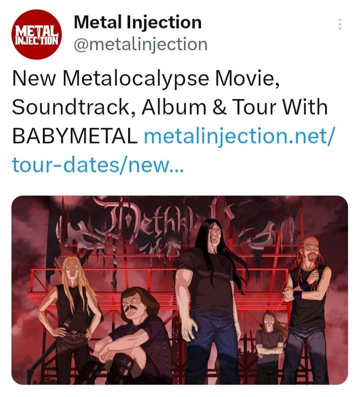 METAL Metal Irfjgctlgn metalinjection New Metalocalypse Movie Soundtrack Album Tour With BABYMETAL metalinjectionnet tour datesnew