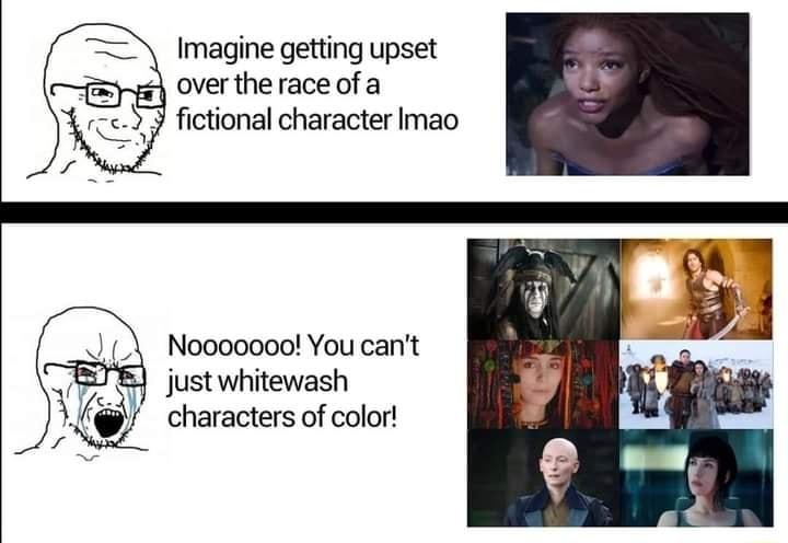 Imagine getting upset overtheraceofa 3 fictional character Imao Nooooooo You cant justwhitewash characters of color