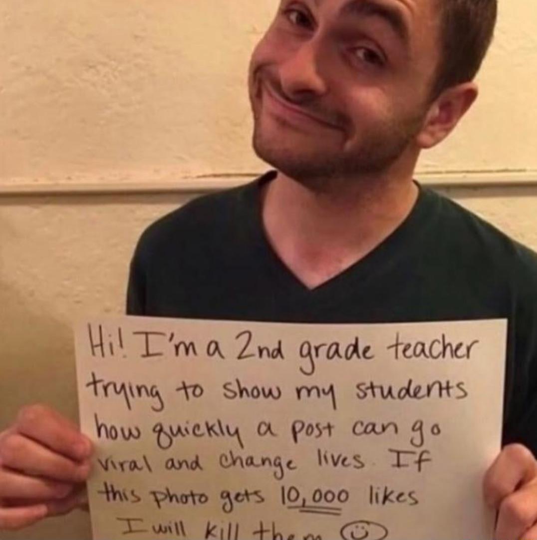 4 Tma Znd 6r0ldc teaCher hrS A0 Show MY Studertts Pl howo bc O Post Can 4o No ond Ghange lves Tf s Phroto gers 10000 likes BN kil L