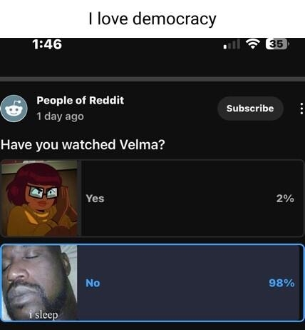 love democracy 146 v e People of Reddit Subscribe 1day ago g EVIRVOIVRNEY ol a Yo RVT o Yes 2 19K votes h 122 G E 154