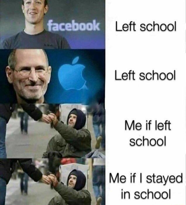 g SR eft school Left school b Meifleft school i Me if stayed in school
