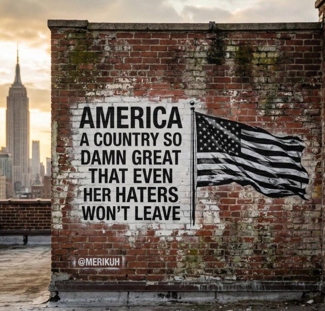 AMERICA A COUNTRY SO DAMN GREAT THAT EVEN HER HATERS WON'T LEAVE @MERIKUH