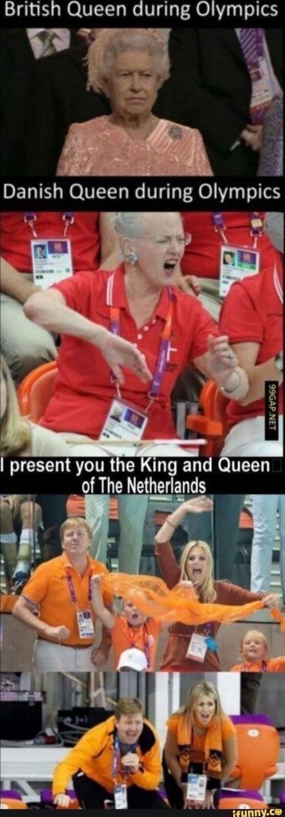 British Queen during Olympics present you the King of The Netherlands