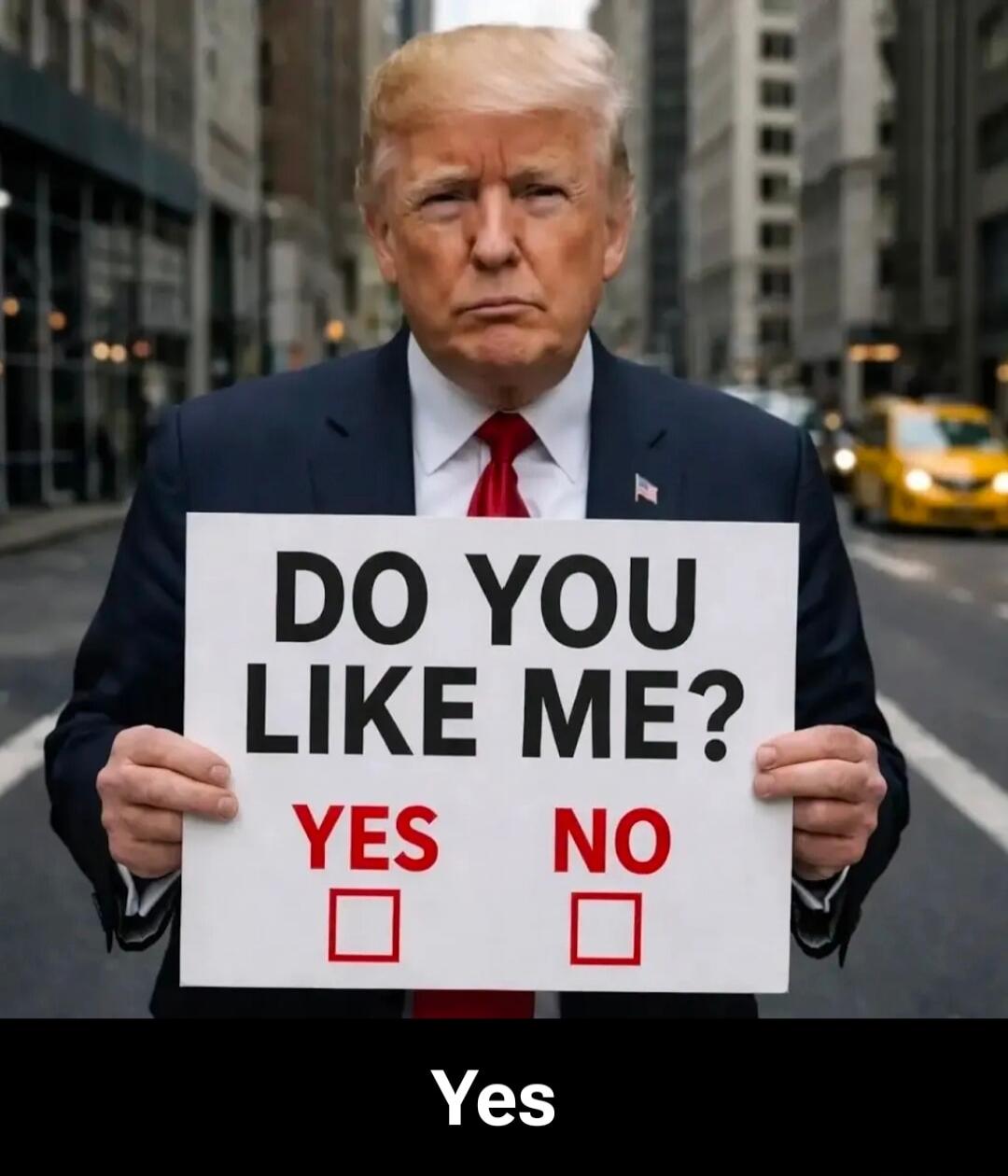 DO YOU LIKE ME? YES NO Yes