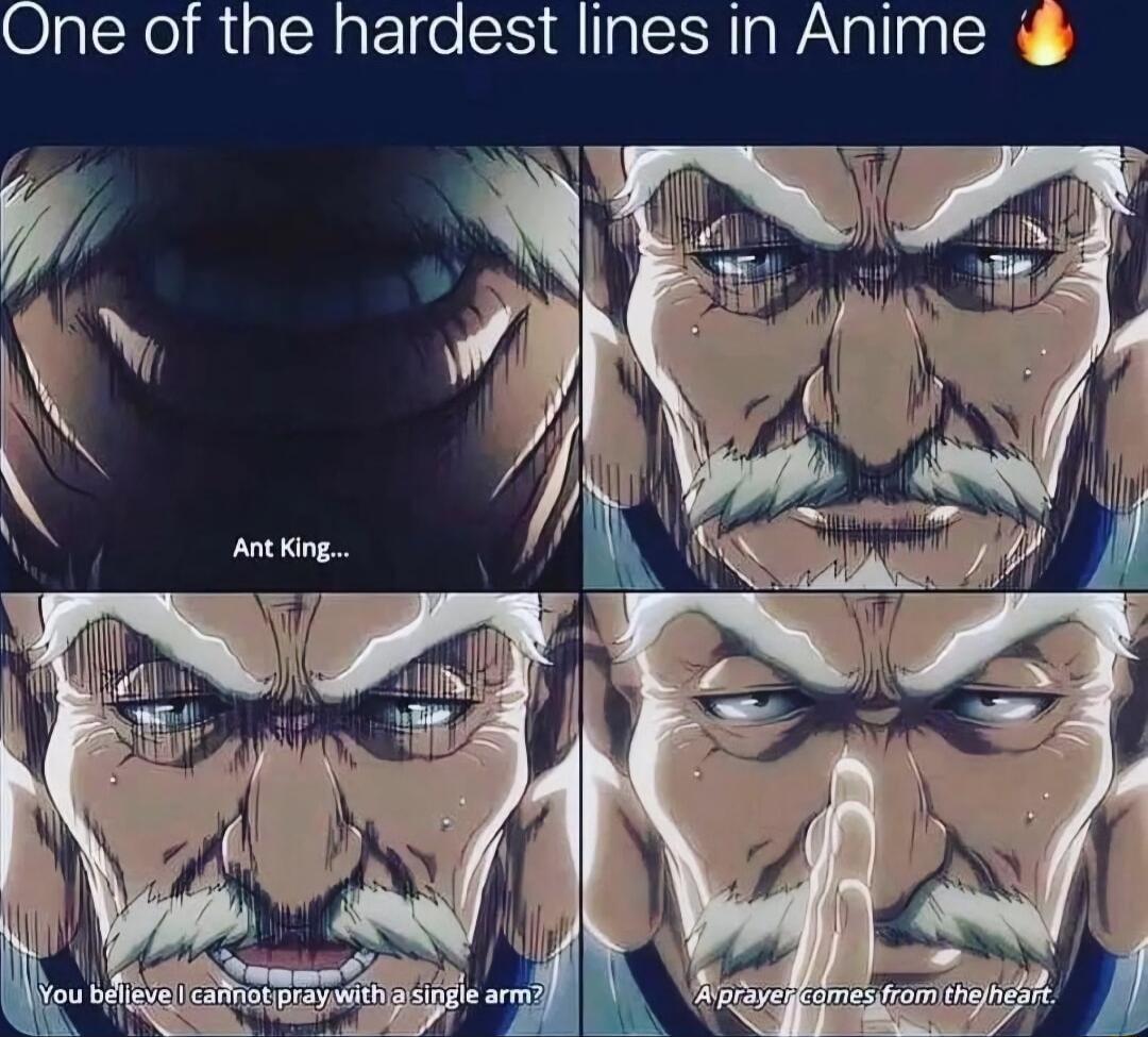 One of the hardest lines in Anime