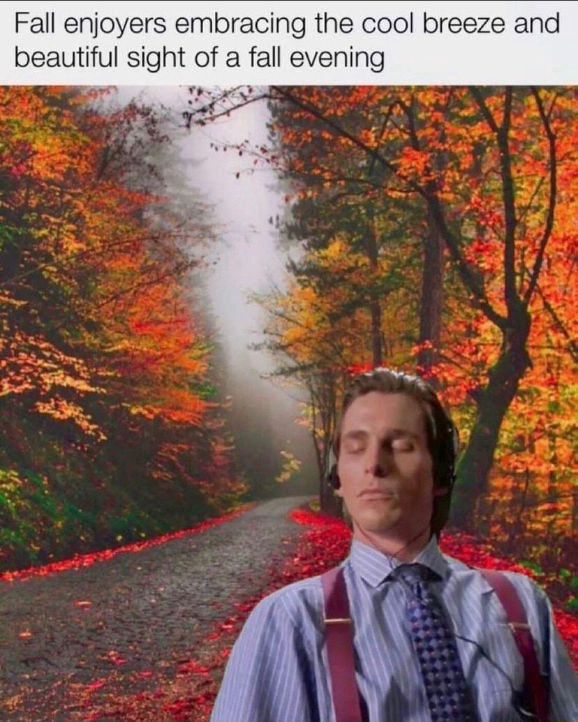 Fall enjoyers embracing the cool breeze and beautiful sight of a fall evening