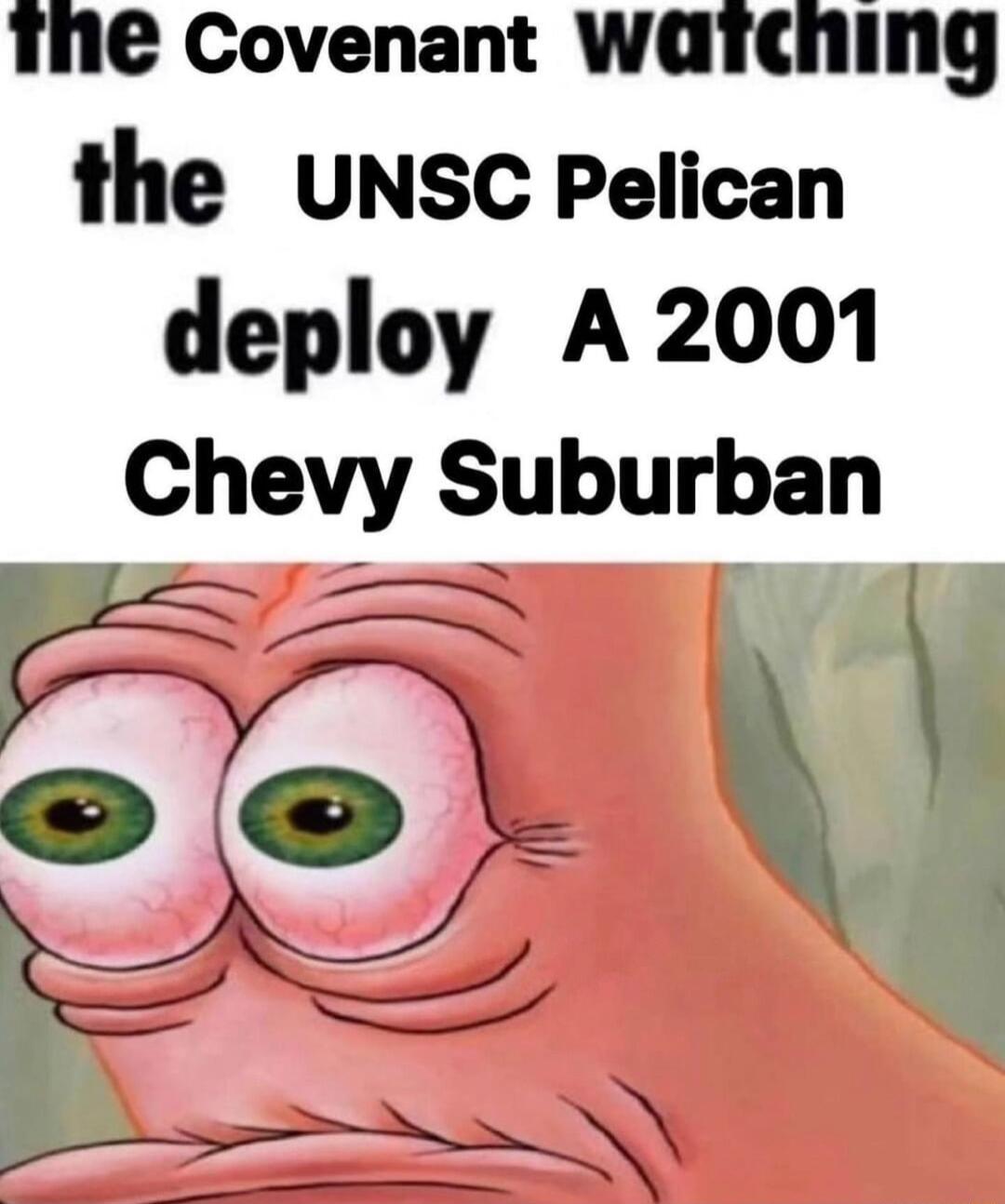 The Covenant Warcning the UNSC Pelican deploy A 2001 Chevy Suburban 7