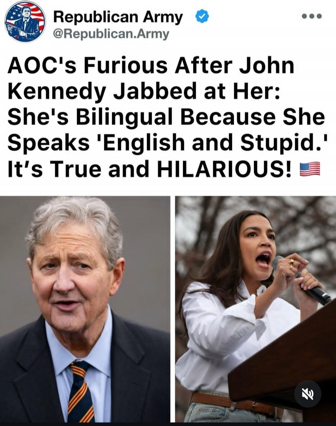 AOC's Furious After John Kennedy Jabbed at Her: She's Bilingual Because She Speaks 'English and Stupid.' It's True and HILARIOUS!