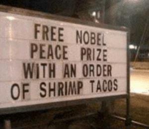 FREE PEACE pisi il WITH AN ORDER OF SHRIMP TAGOS