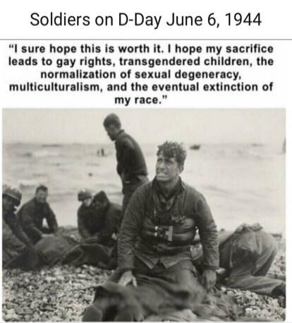 Soldiers on D-Day June 6, 1944. 