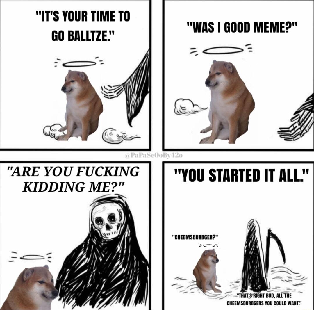 ITS YOUR TIME T0 GO BALLTZE WAS GOOD MEME fe ARE YOU FUCKING KIDDING ME