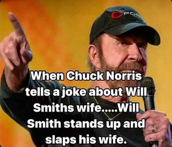 A WhenChuck Nortis 4 telisa joke ay 18 Smlths wife W IN FQ