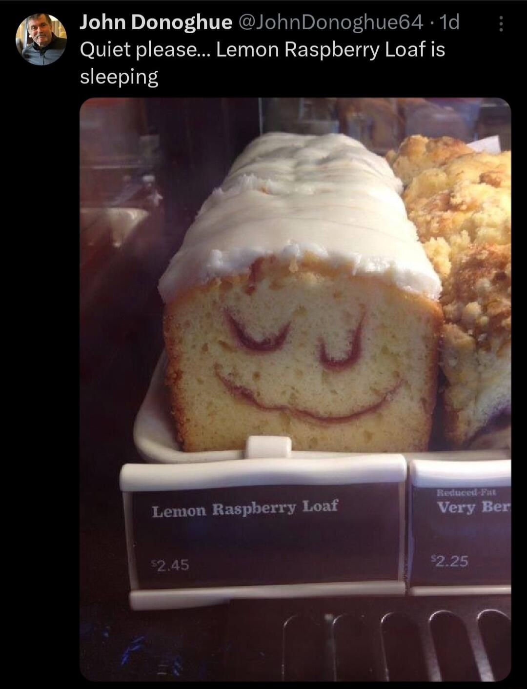 A John Donoghue JohnDonoghue64 1d Quiet please Lemon Raspberry Loaf is sleeping