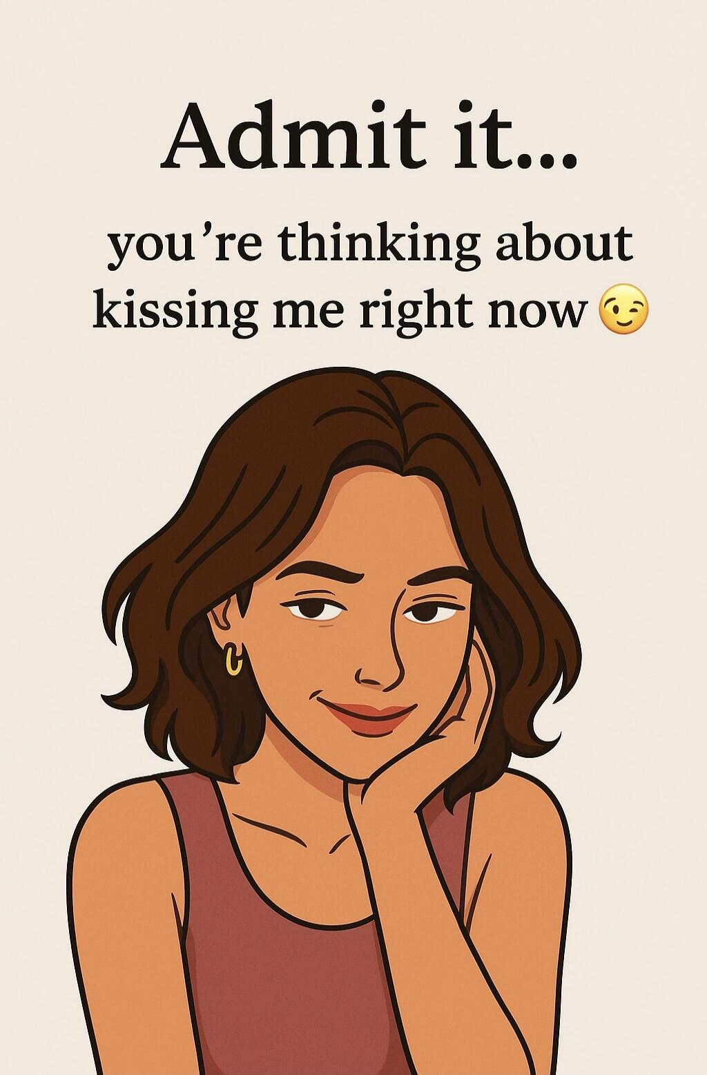Admit it... you're thinking about kissing me right now 😉