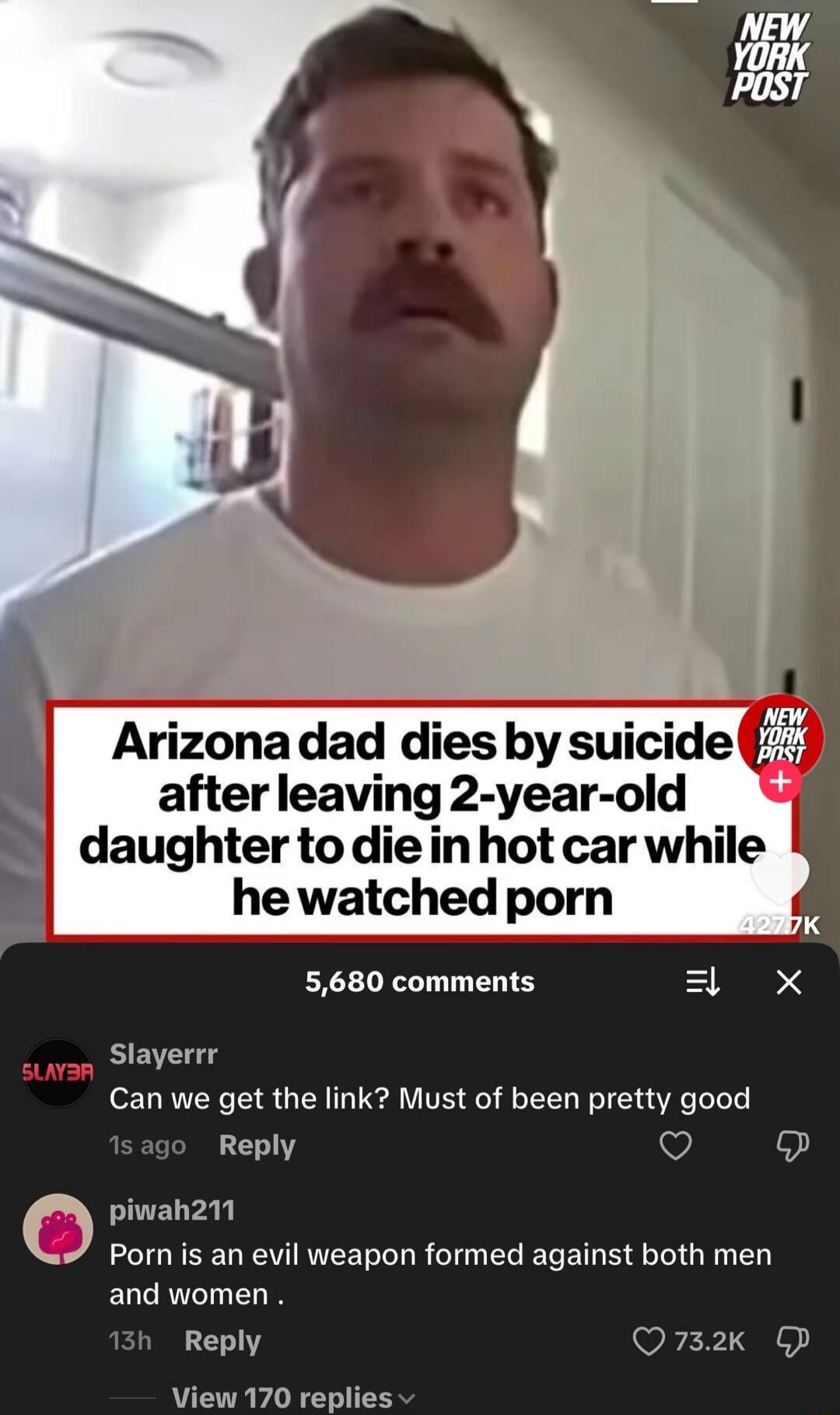 Arizona dad dies by suicide after leaving 2-year-old daughter to die in hot car while he watched porn