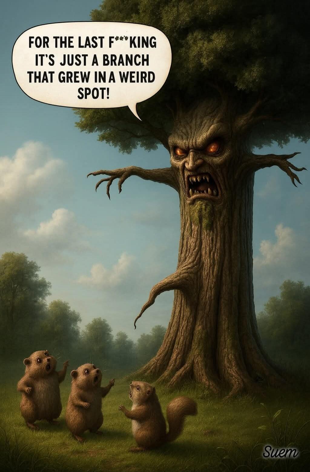 FOR THE LAST F***ING IT'S JUST A BRANCH THAT GREW IN A WEIRD SPOT!