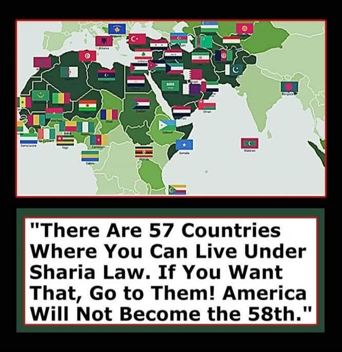 There Are 57 Countries Where You Can Live Under Sharia Law. If You Want That, Go to Them! America Will Not Become the 58th.