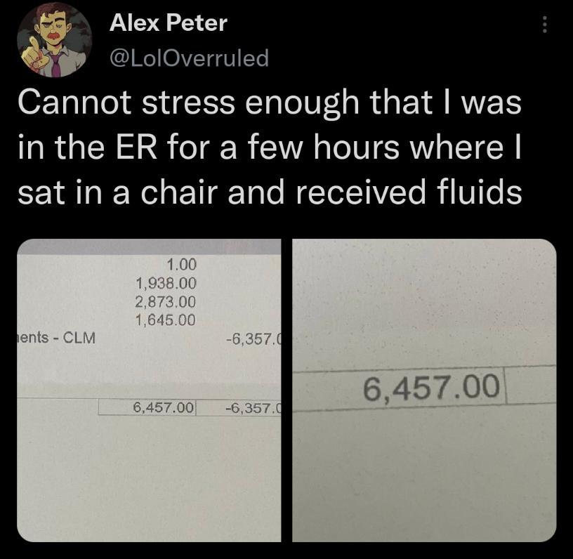 Alex Peter X I NG OVY g 0 Ye 07 T T NTa oI s R d g Y RVERS in the ER for a few hours where sat in a chair and received fluids