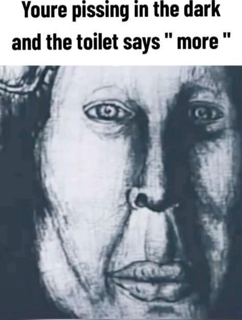 Youre pissing in the dark and the toilet says more