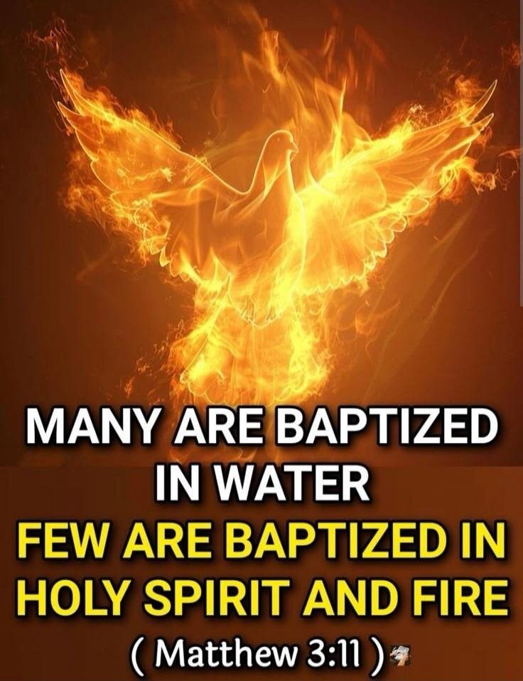 MANY ARE BAPTIZED IN WATER FEW ARE BAPTIZED IN HOLY SPIRIT AND FIRE (Matthew 3:11)