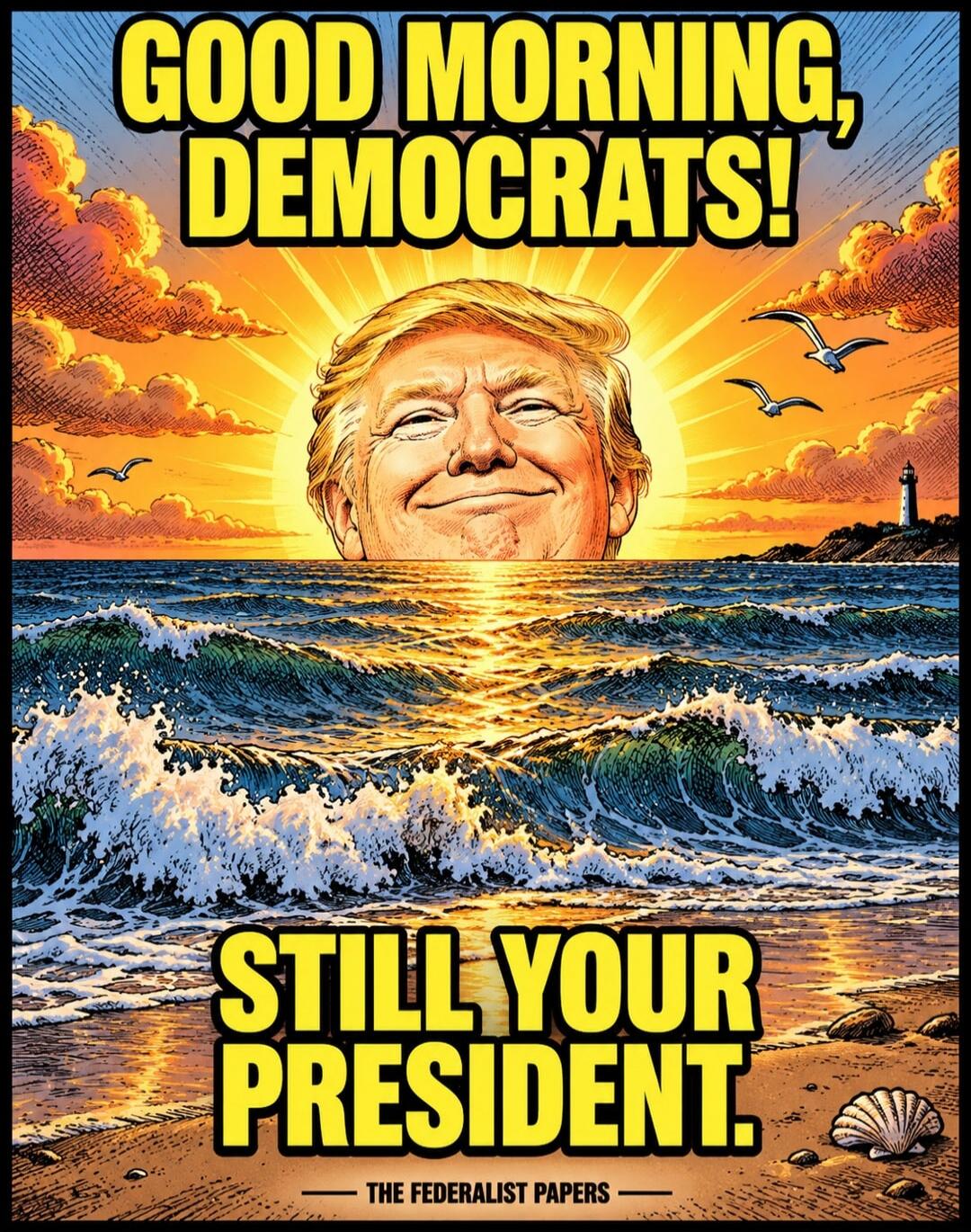 GOOD MORNING, DEMOCRATS! STILL YOUR PRESIDENT. — THE FEDERALIST PAPERS —