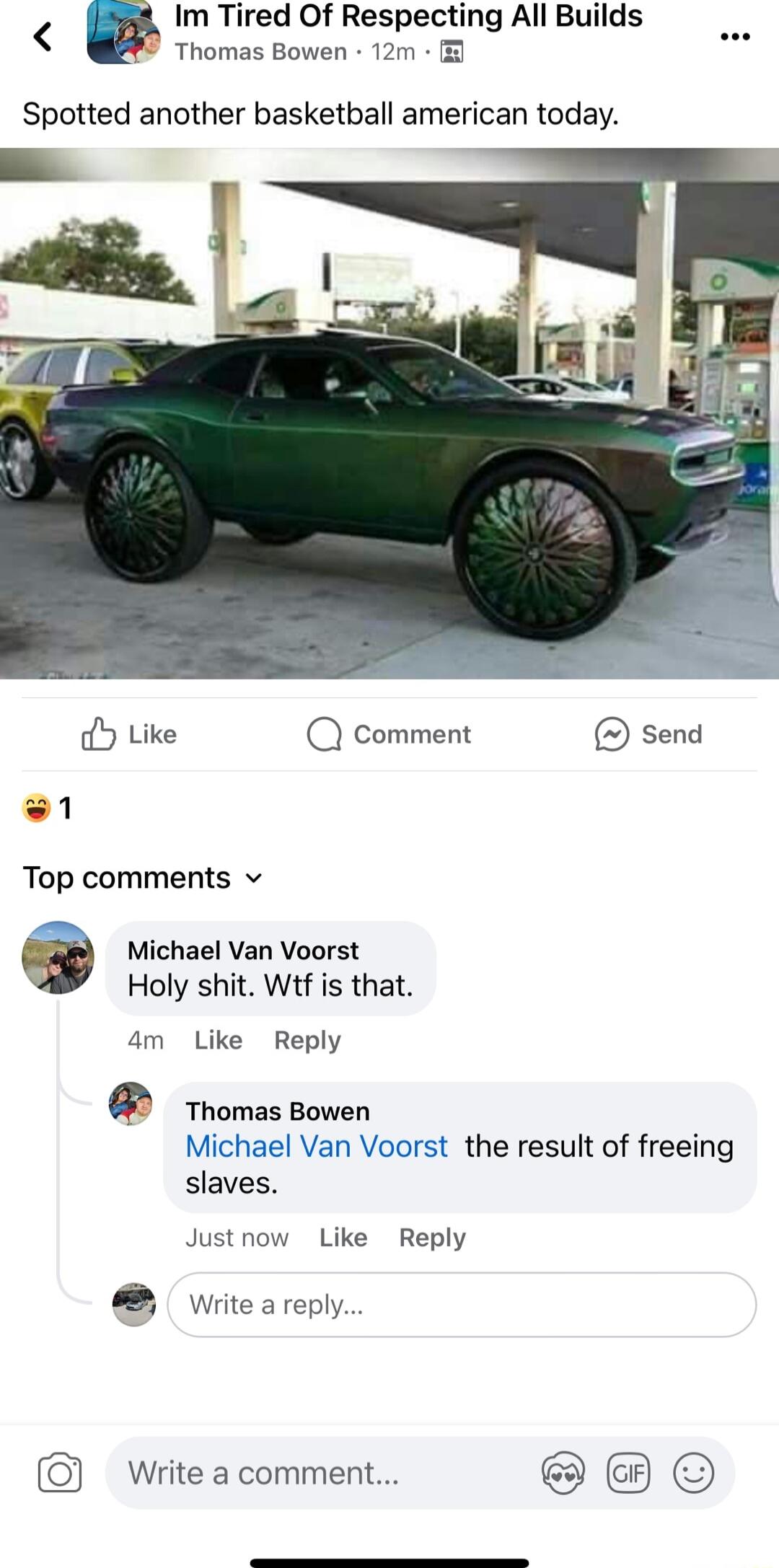 Im Tired Of Respecting All Builds Thomas Bowen 12m Spotted another basketball american today oY Like Q comment send 1 Top comments v Michael Van Voorst Holy shit Wtf is that 4m Like Reply Thomas Bowen hael Van Voorst the result of freeing slaves Justnow Like Reply Write a reply Write acomment