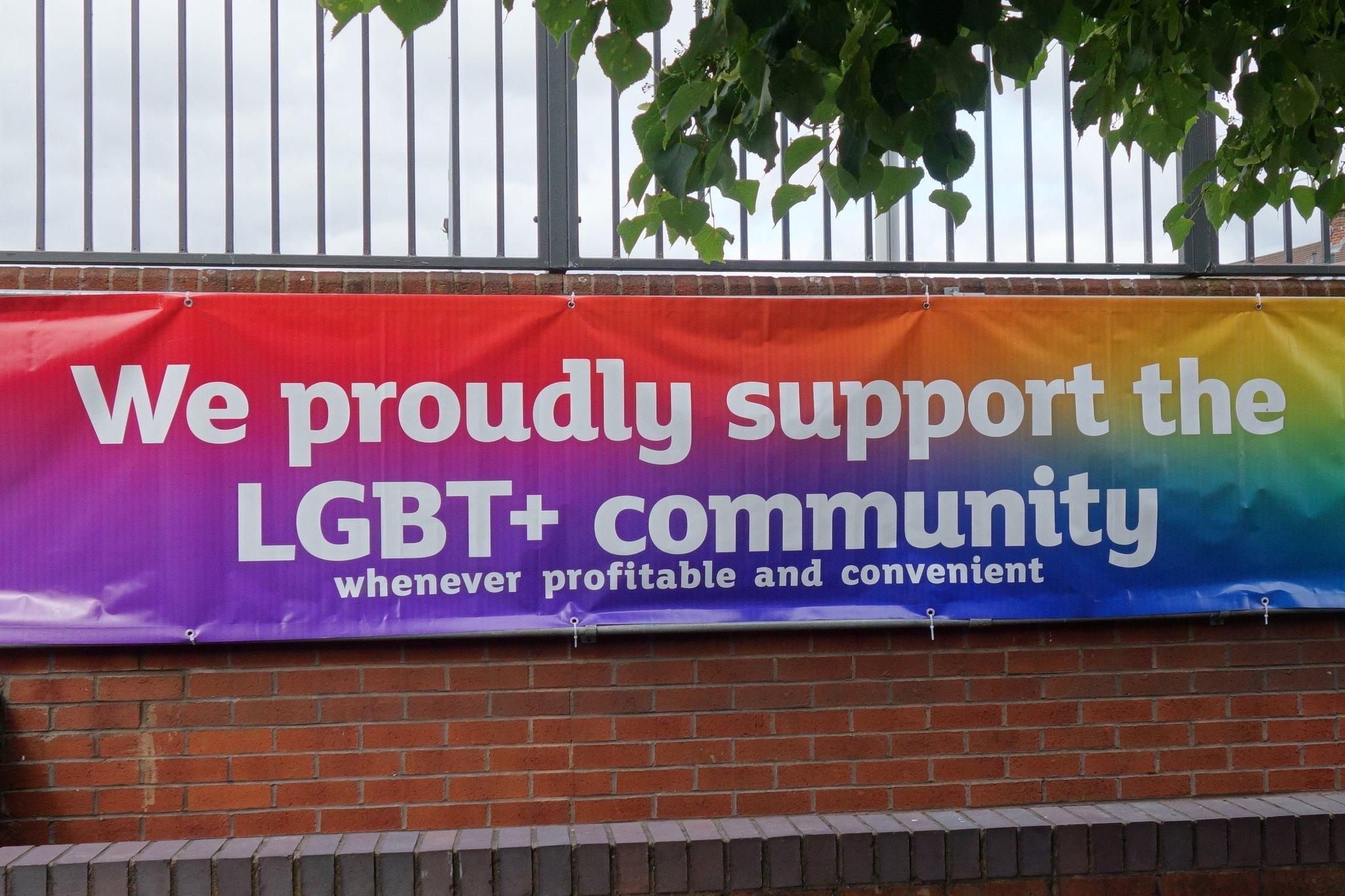 We proudly support the LGBT commumty whenever profttable and convement Bibesstssh