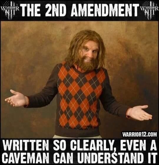 THE 2ND AMENDMENT WRITTEN SO CLEARLY, EVEN A CAVEMAN CAN UNDERSTAND IT