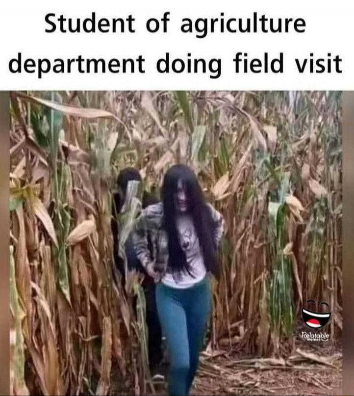 Student of agriculture department doing field visit