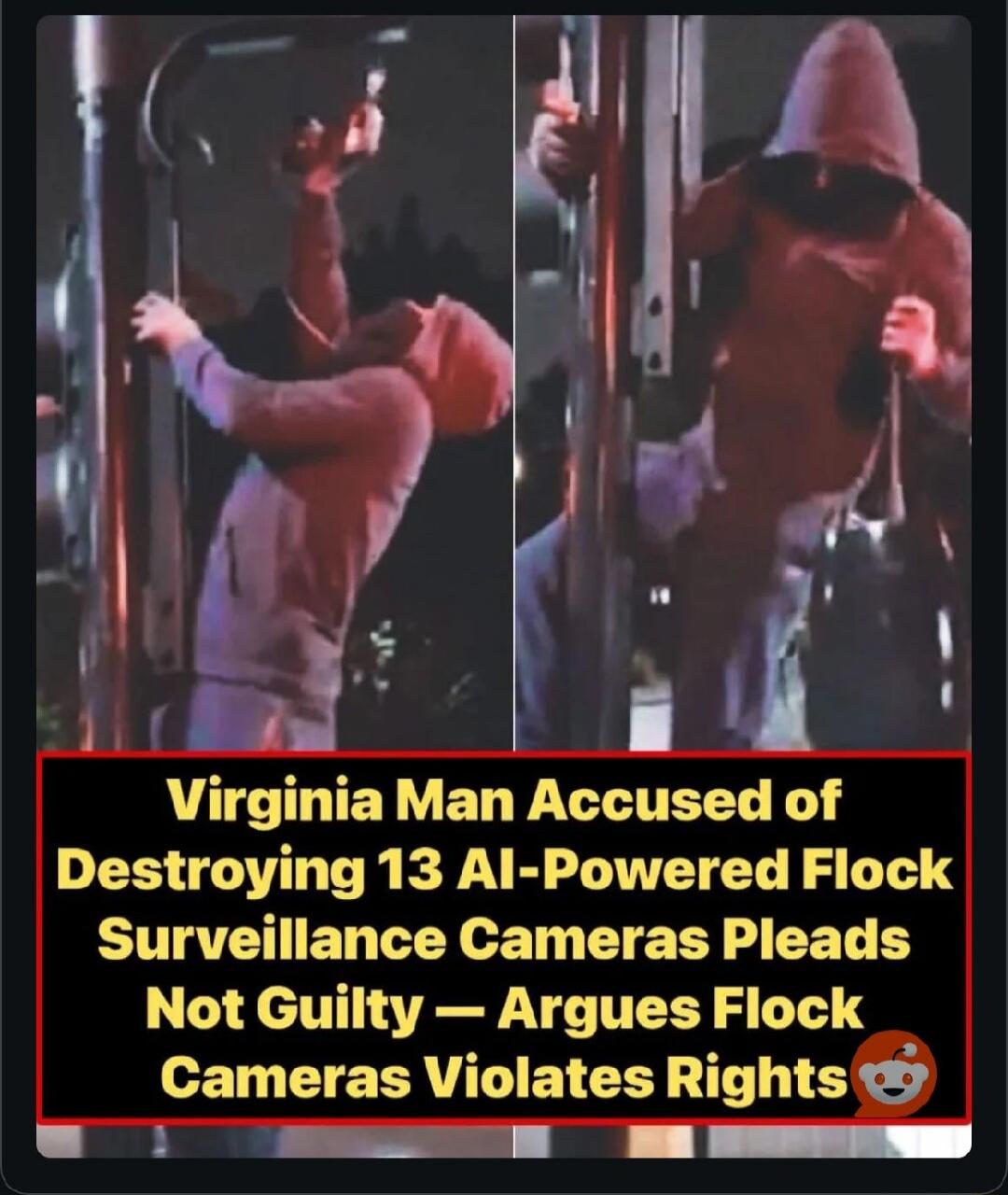Virginia Man Accused of Destroying 13 AI-Powered Flock Surveillance Cameras Pleads Not Guilty — Argues Flock Cameras Violates Rights