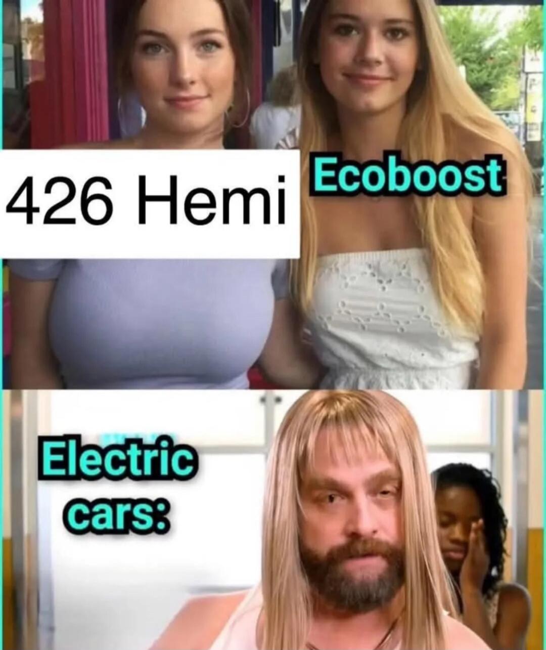 426 Hemi
Ecoboost
Electric cars: