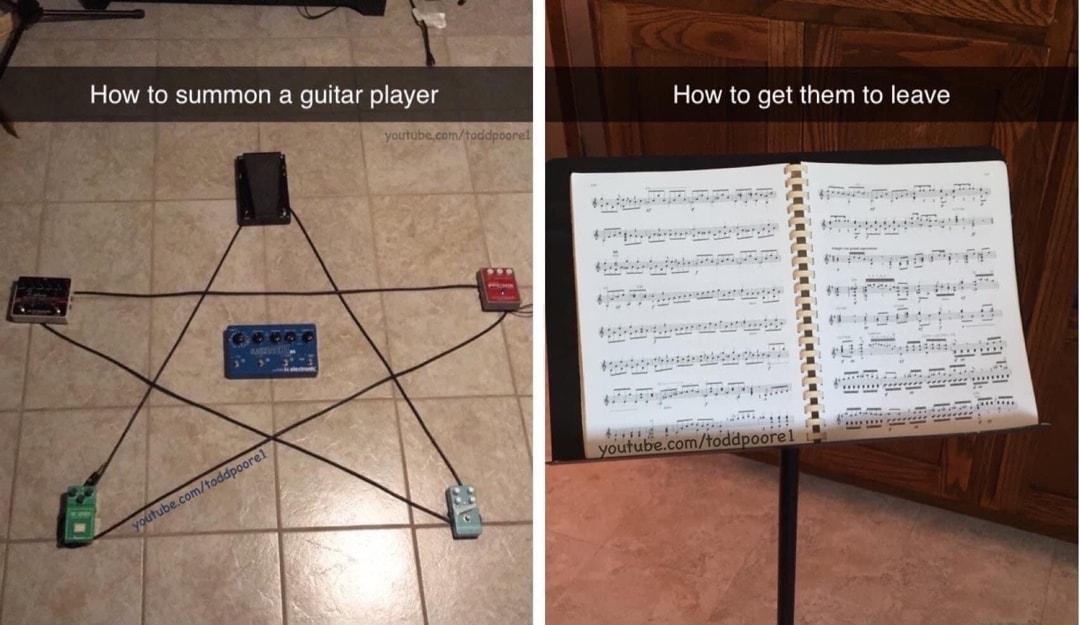 How 1o summon a gutar player How 1o get them o leave