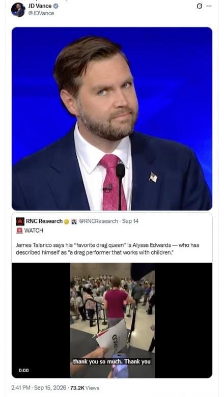JD Vance RNC Research WATCH James Talarico says his 