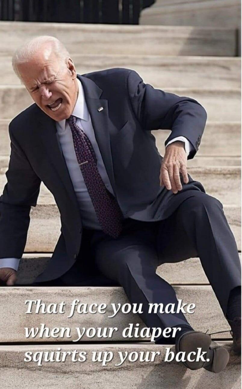 That face you make when your diaper squirts up your back